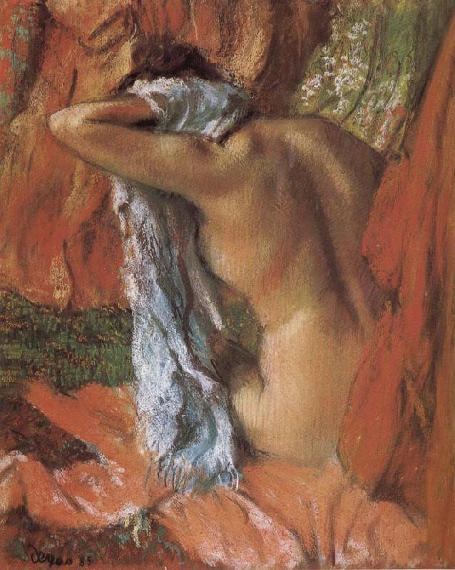 Edgar Degas bathing lady oil painting image